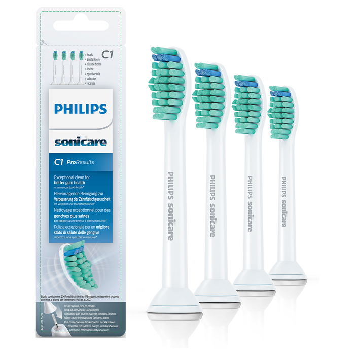 Philips HX6014/07 Cabezales de cepillo de dientes Sonicare ProResults, Estándar, 4 piezas, Blanco, Dureza Media, BPA-Free Philips HX6014/07 Cabezales de cepillo de dientes Sonicare ProResults, Estándar, 4 piezas, Blanco, Dureza Media, BPA-Free