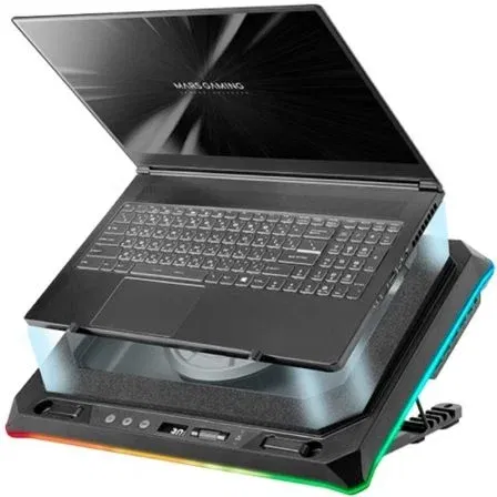 Mars Gaming Soporte Refrigerante MNBC-ULTRA para Portátiles hasta 18" con Iluminación LED RGB