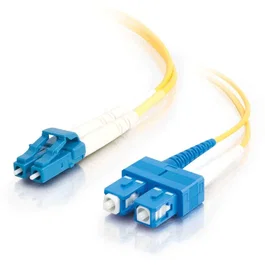 C2G 85587 Cable de Fibra Óptica e InfiniBand LC-SC, 2 Metros, OFNR, Amarillo, Monomodo, Full Duplex