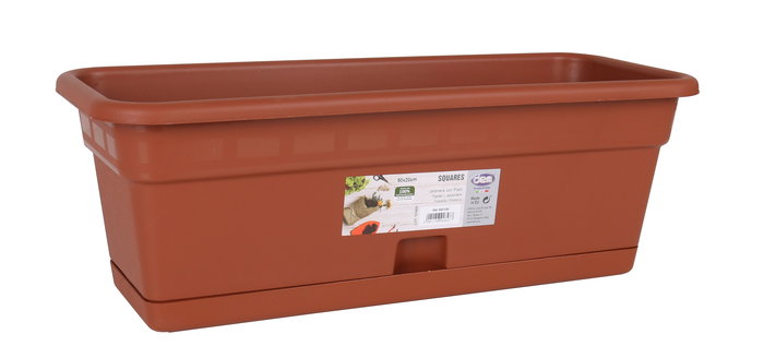 Dem Jardinera con Plato "Squares" 50 x 20 cm (8 Unidades)