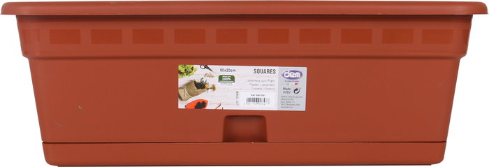 Dem Jardinera con Plato "Squares" 50 x 20 cm (8 Unidades)