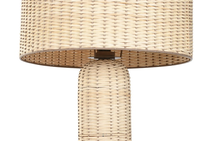 DKD Home Decor Lámpara de pie de ratán beige
