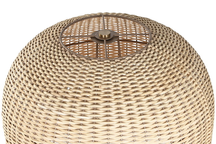 DKD Home Decor Lámpara de pie de ratán beige