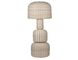 DKD Home Decor Lámpara de pie de ratán beige