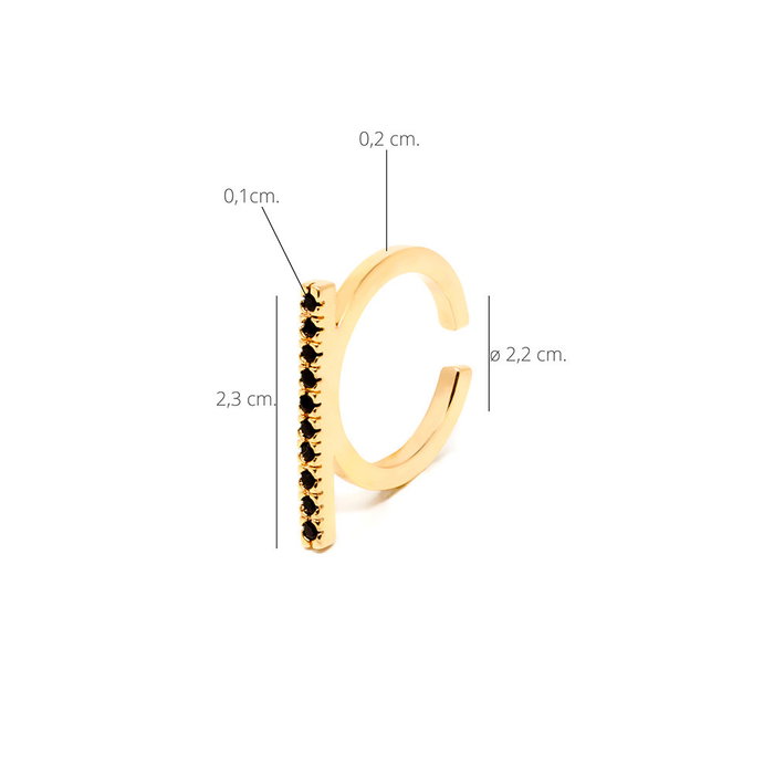 Shabama Manhattan Black Anillo Oro Brillo Shabama Manhattan Black Anillo Oro Brillo