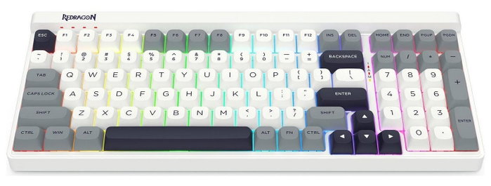 Redragon Garen Pro K656WGB-RGB-PRO Teclado Mecánico Inalámbrico RGB Blanco-Gris, Layout Polaco