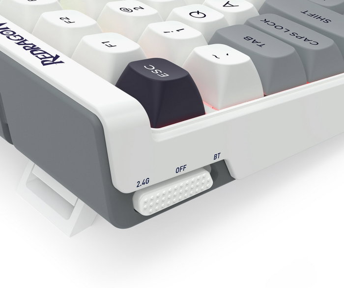 Redragon Garen Pro K656WGB-RGB-PRO Teclado Mecánico Inalámbrico RGB Blanco-Gris, Layout Polaco