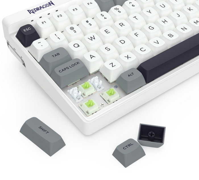 Redragon Garen Pro K656WGB-RGB-PRO Teclado Mecánico Inalámbrico RGB Blanco-Gris, Layout Polaco