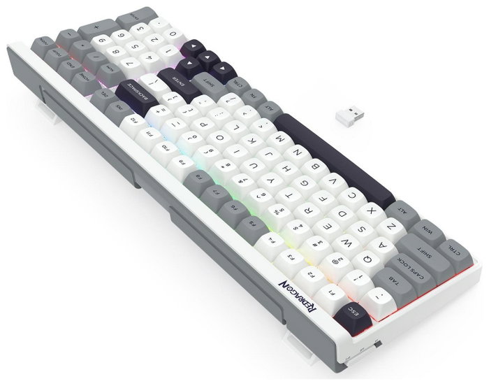 Redragon Garen Pro K656WGB-RGB-PRO Teclado Mecánico Inalámbrico RGB Blanco-Gris, Layout Polaco
