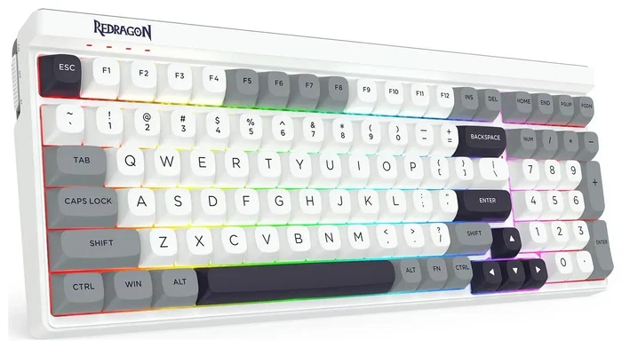 Redragon Garen Pro K656WGB-RGB-PRO Teclado Mecánico Inalámbrico RGB Blanco-Gris, Layout Polaco