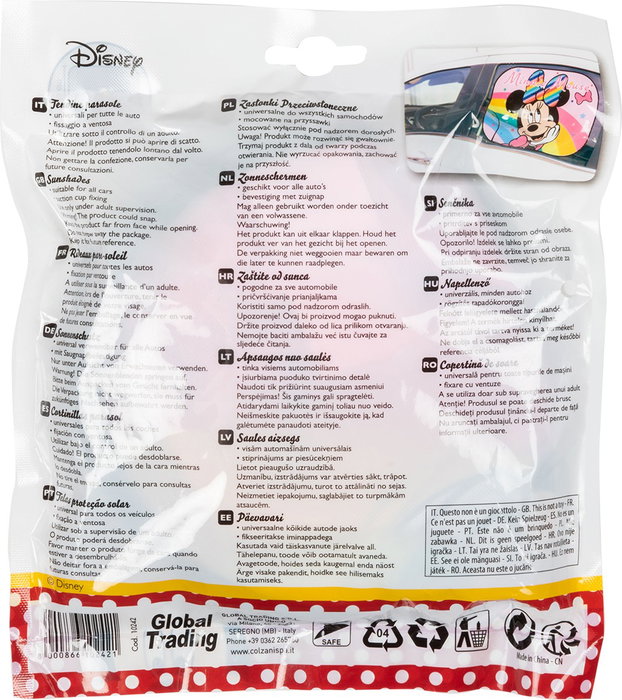 Disney Minnie Cortinas Laterales 44x35 cm 2Pz CZ10242 Protección UV Coche