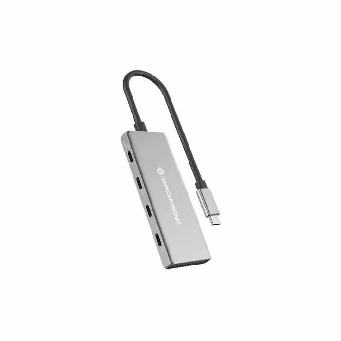 Conceptronic HUBBIES16G Hub USB-C de 4 puertos, 10 Gbps, Gris Conceptronic HUBBIES16G Hub USB-C de 4 puertos, 10 Gbps, Gris