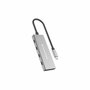 Conceptronic HUBBIES16G Hub USB-C de 4 puertos, 10 Gbps, Gris