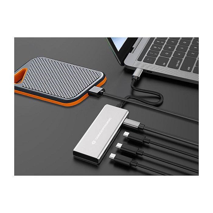 Conceptronic HUBBIES16G Hub USB-C de 4 puertos, 10 Gbps, Gris Conceptronic HUBBIES16G Hub USB-C de 4 puertos, 10 Gbps, Gris