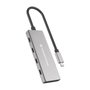 Conceptronic HUBBIES16G Hub USB-C de 4 puertos, 10 Gbps, Gris