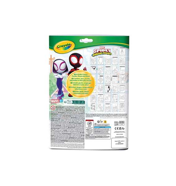 Crayola Libro de Actividades para Colorear Spidey y sus Amigos - Marvel, 32 Páginas + 7 Rotuladores Lavables (04-2809)
