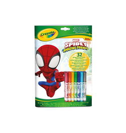 Crayola Libro de Actividades para Colorear Spidey y sus Amigos - Marvel, 32 Páginas + 7 Rotuladores Lavables (04-2809)