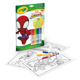 Crayola Libro de Actividades y Colorear Spidey con 7 Rotuladores, 29x20x1,4 cm, Multilingüe (Español, Italiano, Francés, Inglés, Alemán)