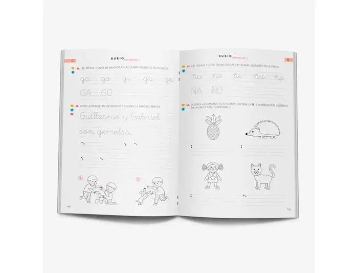 Rubio Cuaderno Caligrafía Mayúsculas 3 Lectoescritura Ejercicios A-Z para Niños 4+ Años