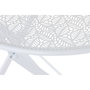 DKD Home Decor Mesa Set 3 Hierro 60x60x70 Hojas Blanco