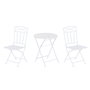 DKD Home Decor Mesa Set 3 Hierro 60x60x70 Hojas Blanco