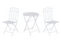 DKD Home Decor Mesa Terraza y Jardín Blanco Hierro Plegable Hojas Set de 3 60 x 60 x 70 cm