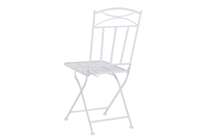 DKD Home Decor Mesa Terraza y Jardín Blanco Hierro Plegable Hojas Set de 3 60 x 60 x 70 cm