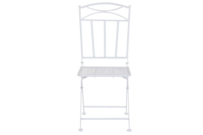 DKD Home Decor Mesa Terraza y Jardín Blanco Hierro Plegable Hojas Set de 3 60 x 60 x 70 cm