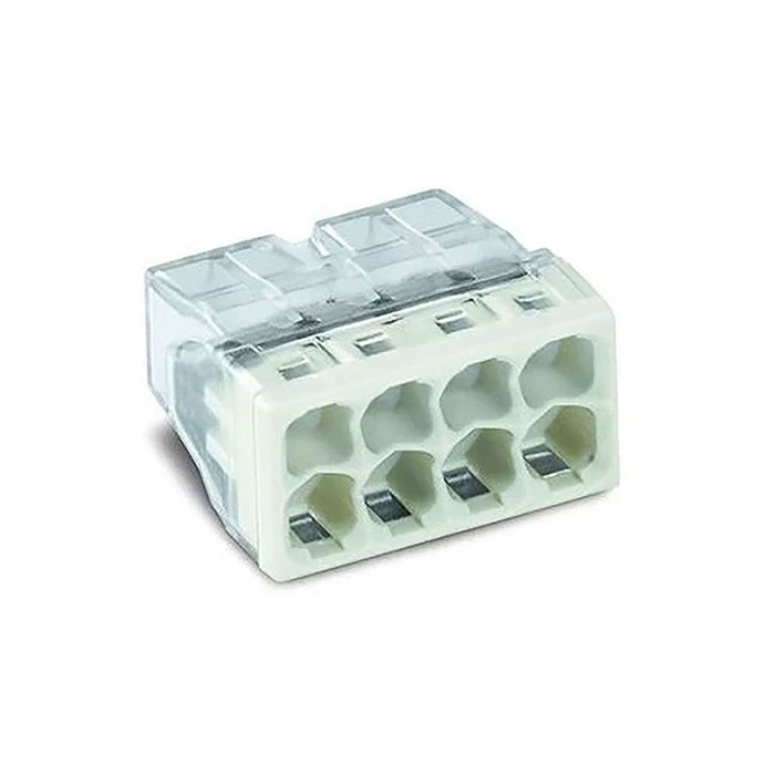 Wago Conector Rápido 8 Vías para Conductores 0.5-2.5 mm², 450V 24A, Policarbonato Transparente Tapa Verde Gris Wago Conector Rápido 8 Vías para Conductores 0.5-2.5 mm², 450V 24A, Policarbonato Transparente Tapa Verde Gris