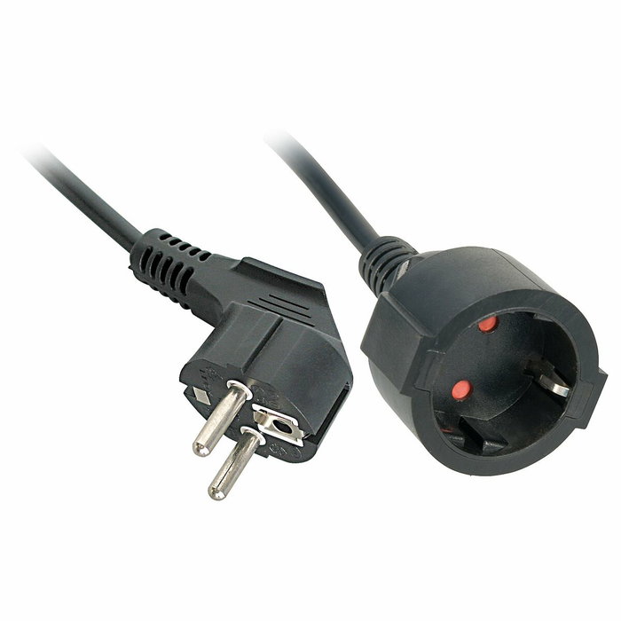 LINDY 30244 Cable de extensión Schuko de 3m con 2 salidas AC, Negro