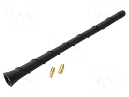 PER.PIC. Mástil de antena de 0,2m negro con rosca M5/UNF 10-32
