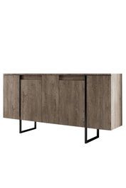 Hanah Home Consola Nogal y Negro 160x35x80 cm