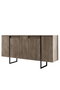 Hanah Home Consola Nogal y Negro 160x35x80 cm