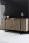 Hanah Home Consola Nogal y Negro 160x35x80 cm