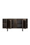 Hanah Home Consola Nogal y Negro 160x35x80 cm