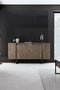 Hanah Home Consola Nogal y Negro 160x35x80 cm