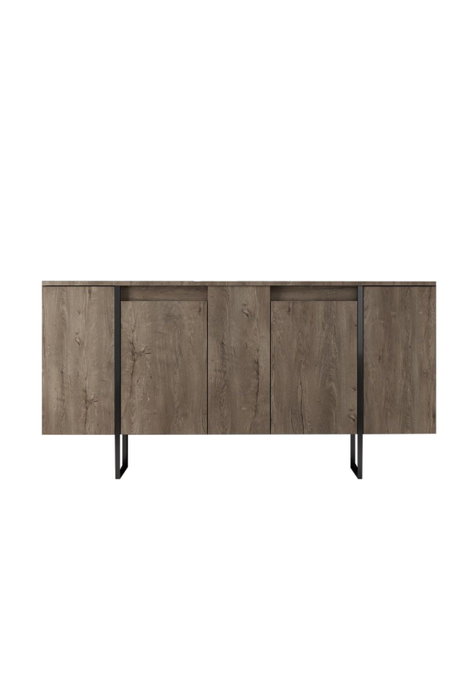 Hanah Home Consola Nogal y Negro 160x35x80 cm