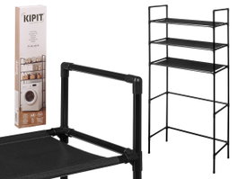 KIPIT Estantería Lavadora 3 Alturas Negro