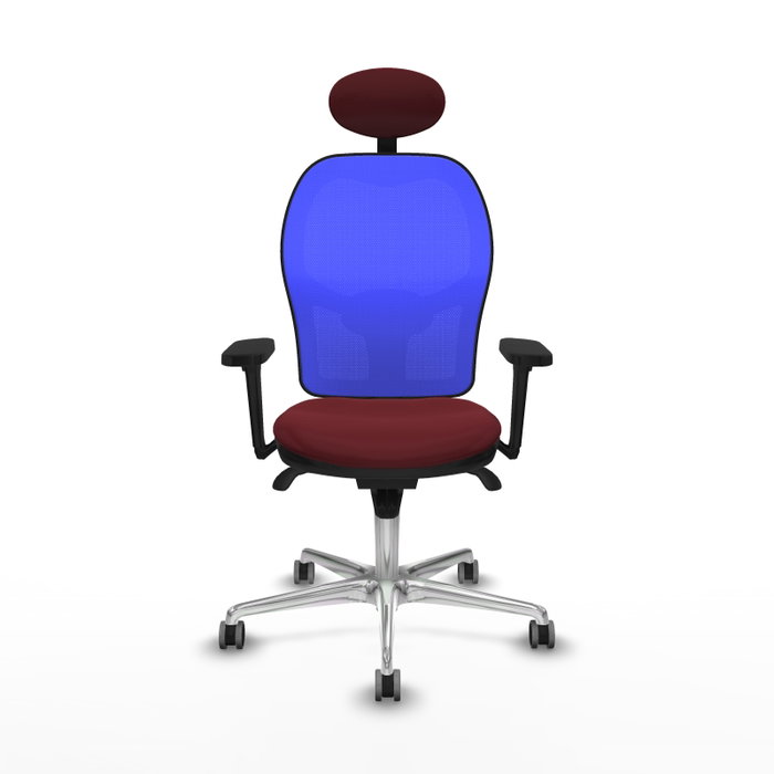 PIQUERAS Y CRESPO Silla de oficina Jorquera con mecanismo Sincro, Granate y Azul