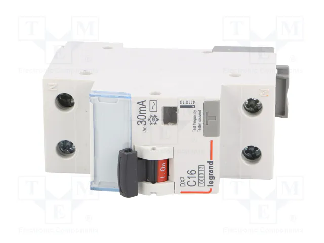 LEGRAND P310 DX RCBO 16A 30mA 230VAC 2 Polos