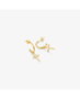 Radiant Pendientes Huggies Gold con Piedra de Cruces Dorado