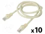 Lanberg Pack de 10 Patchcord Cat.6 U/UTP 1m Blanco Fluke Passed