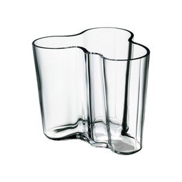Iittala Alvar Aalto Jarrón de Cristal Soplado Transparente (2 Unidades) Altura 9,5 cm