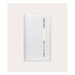 TUCANO Power Bank para Laptop 24000 mAh, 120W USB-C PD, Carga Rápida, Blanco, 3 Puertos (USB-C/USB-A), Indicador LED