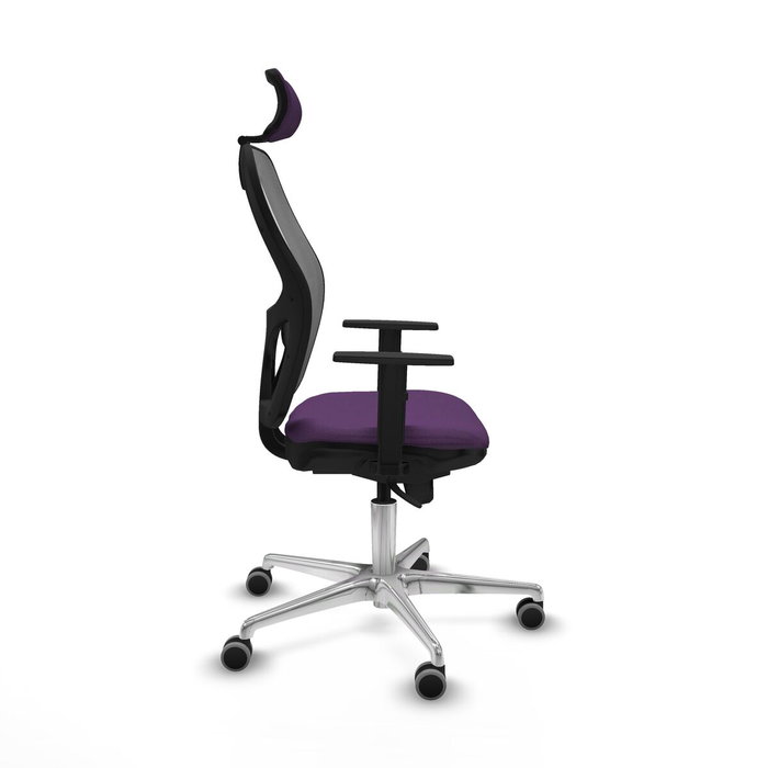 PIQUERAS Y CRESPO Silla de oficina Jorquera con mecanismo Sincro, tela morada y malla gris PIQUERAS Y CRESPO Silla de oficina Jorquera con mecanismo Sincro, tela morada y malla gris