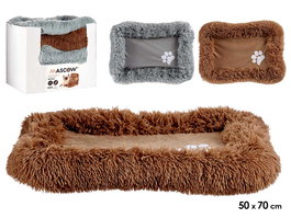 Mascow Cuna para Mascota Suave 50x70 cm Gris/Marrón Poliéster Surtido (Set de 16)
