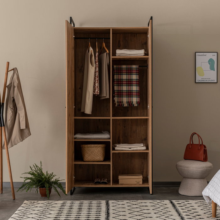 Hanah Home Dynamic Takım - 29 Armarios de Pino Atlántico con Patas Metálicas y Amplio Almacenamiento, Material 100% Melamina