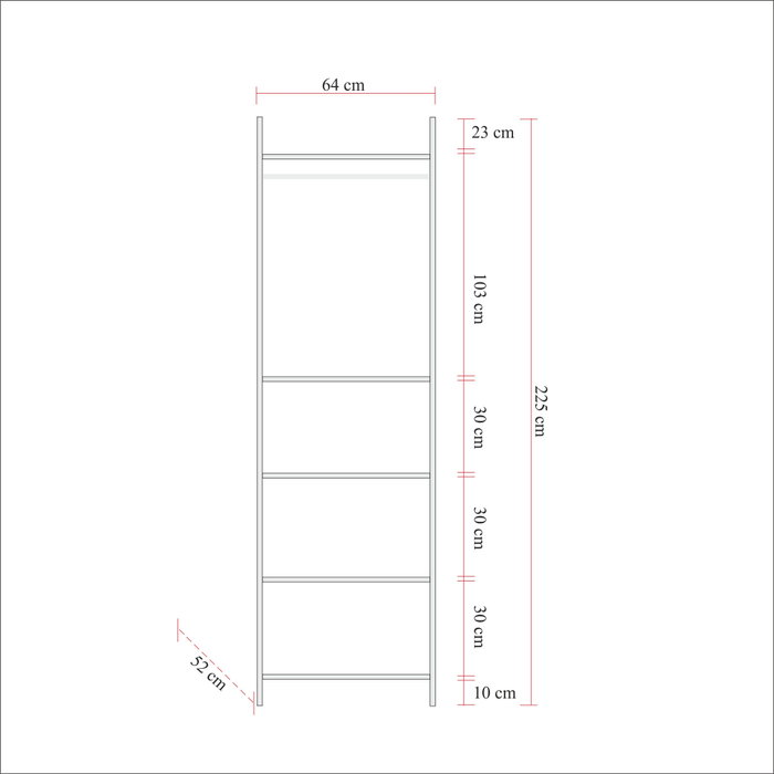 Hanah Home Dynamic Takım - 29 Armarios de Pino Atlántico con Patas Metálicas y Amplio Almacenamiento, Material 100% Melamina