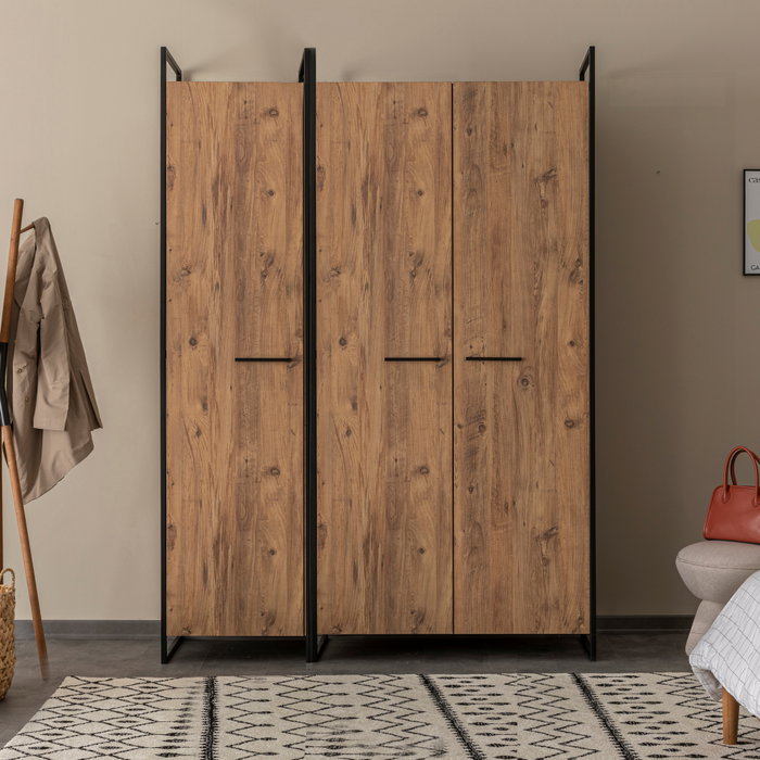 Hanah Home Dynamic Takım - 29 Armarios de Pino Atlántico con Patas Metálicas y Amplio Almacenamiento, Material 100% Melamina