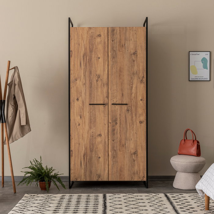 Hanah Home Dynamic Takım - 29 Armarios de Pino Atlántico con Patas Metálicas y Amplio Almacenamiento, Material 100% Melamina